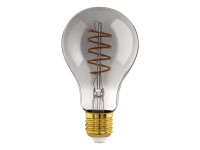 EGLO LED žiarovka E27 A75 4W 100lm 2000K pr. 75 x 130 mm, priehľadná čierna
