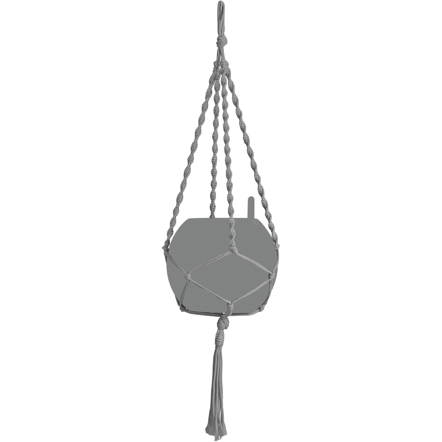E-shop Lechuza Macramé záves na kvetináč Cotton Boho sivý 90 cm