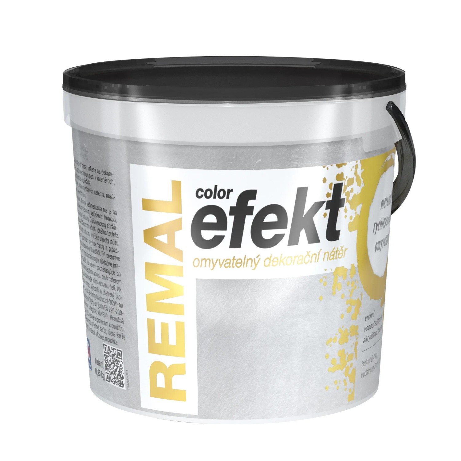 E-shop REMAL Umývateľný dekoračný maliarsky náter Color Efekt 0900 strieborný 250 g