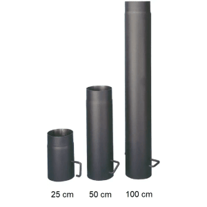 HAAS+SOHN Dymovod - rúrka s klapkou, čierna, pr. 150 mm, 0,5 m (1,5)