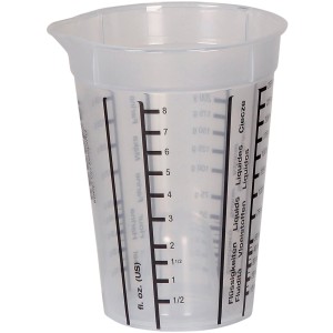 Priehľadná odmerka Mario, 250 ml, kuchynský pomocník so stupnicou.