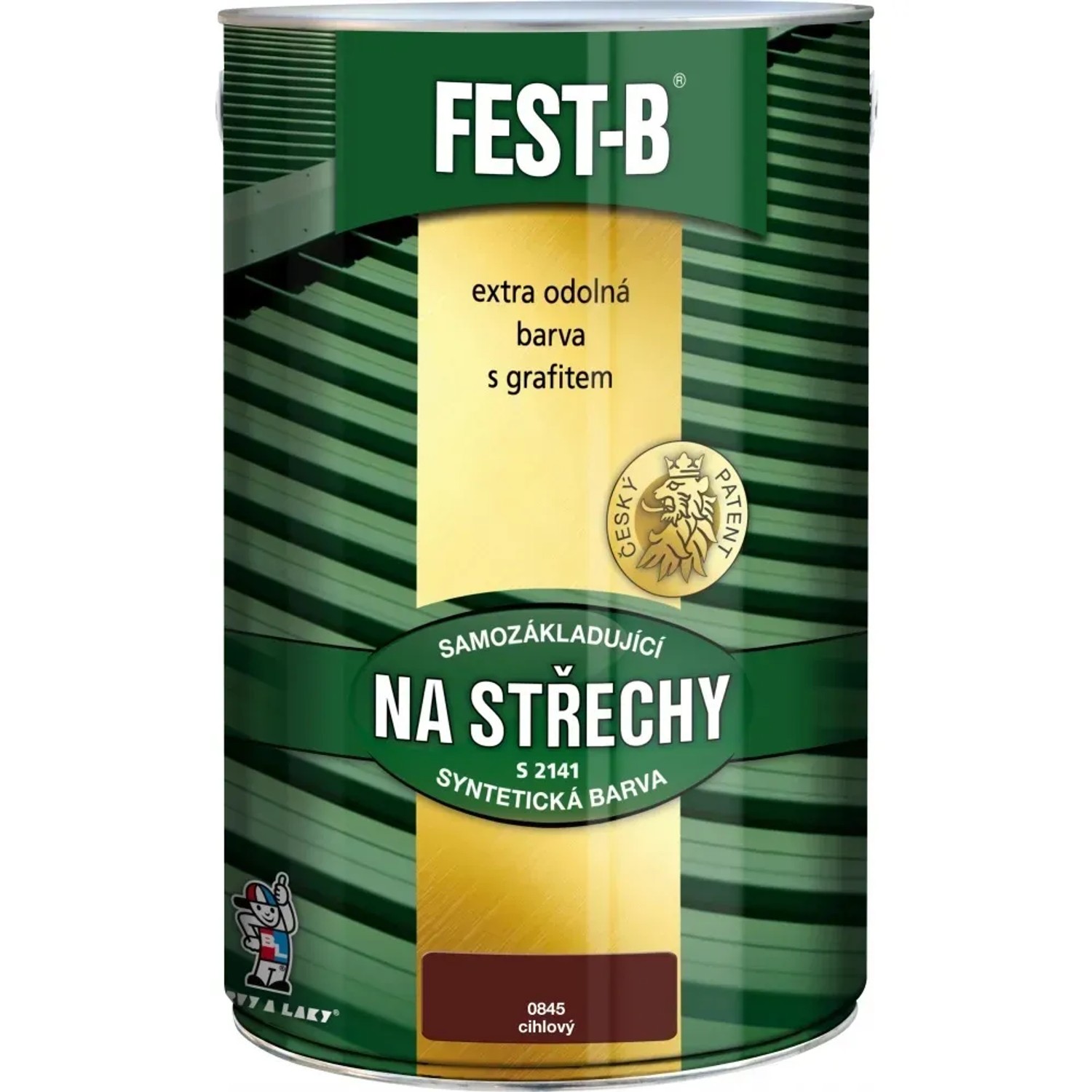 E-shop FEST-B Antikorózny náter na železo 2v1 na strechy S2141, 0845 tehlová, 5 kg