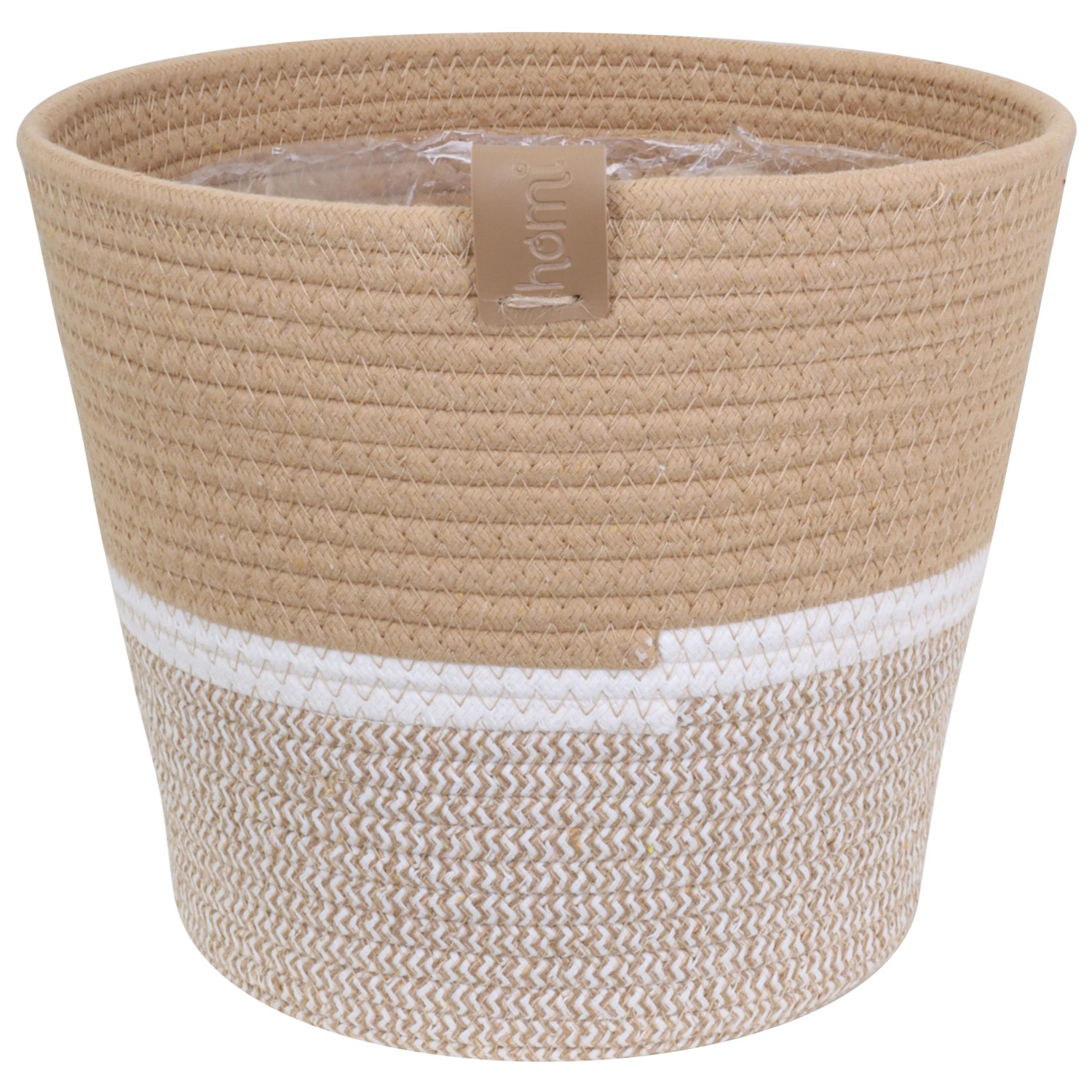 E-shop A.H.G. Kvetináč Homi z bavlny vr. PE sáčku prírodný/biely pr. 18 x 15 cm