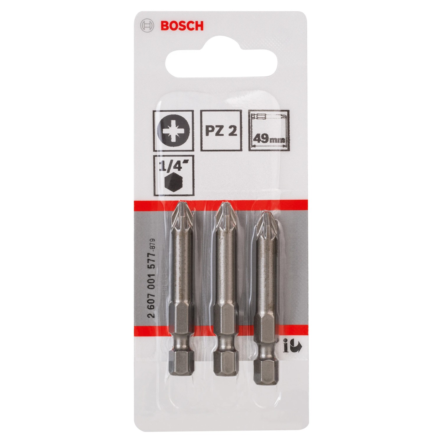 E-shop Bosch Bit skrutkovací Extra hard PZ2, 49 mm, 3 ks