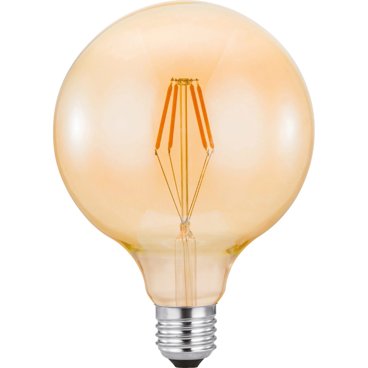 Just Light. Filam. LED žiarovka E27, G125, 320lm, 2700K, 4W, jantarové sklo