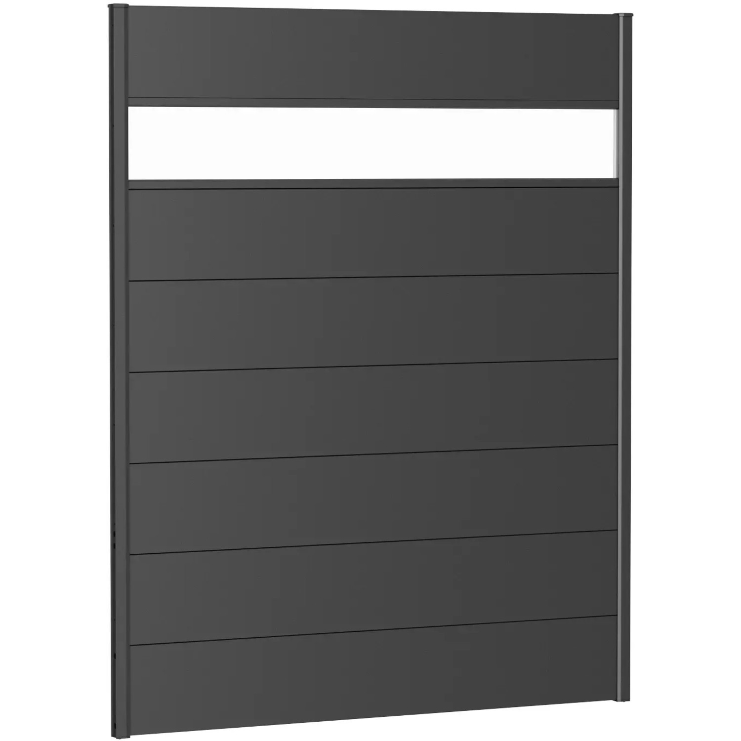 E-shop Biohort Plný plot s čiastočným presklením tmavo sivý, 150 x 180 cm