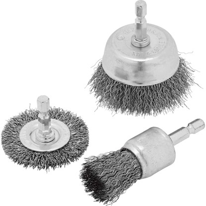 LUX-TOOLS Súprava oceľových kief Classic 25/50/70 mm, 3dielna