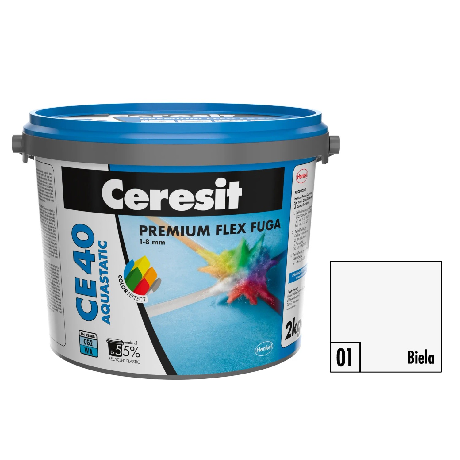 E-shop Ceresit Flexibilná škárovacia hmota CE 40 Aquastatic Biela, 2 kg