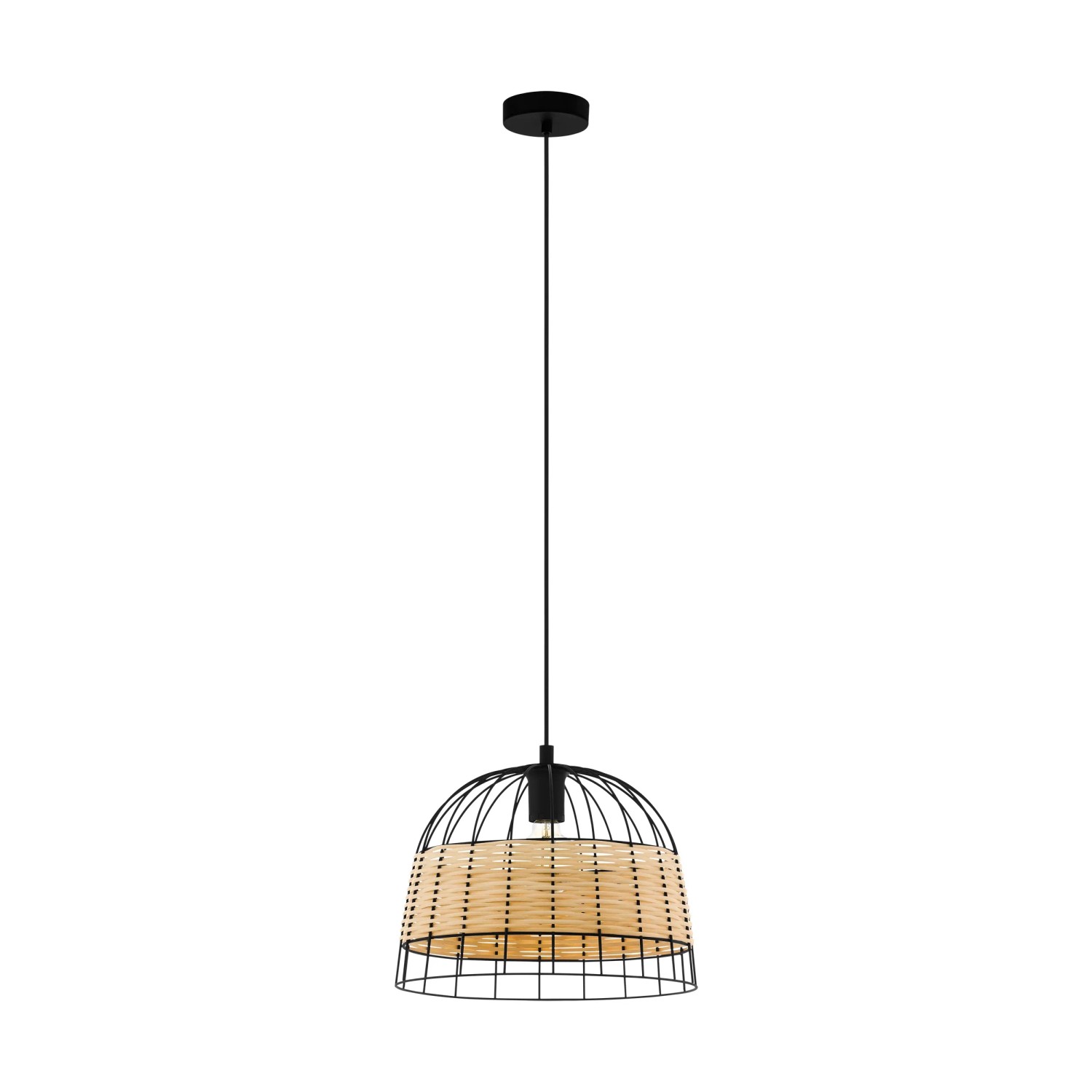 E-shop Eglo Závesné svietidlo Anwick 1-ramenné priemer 37 cm čierno-prírodné