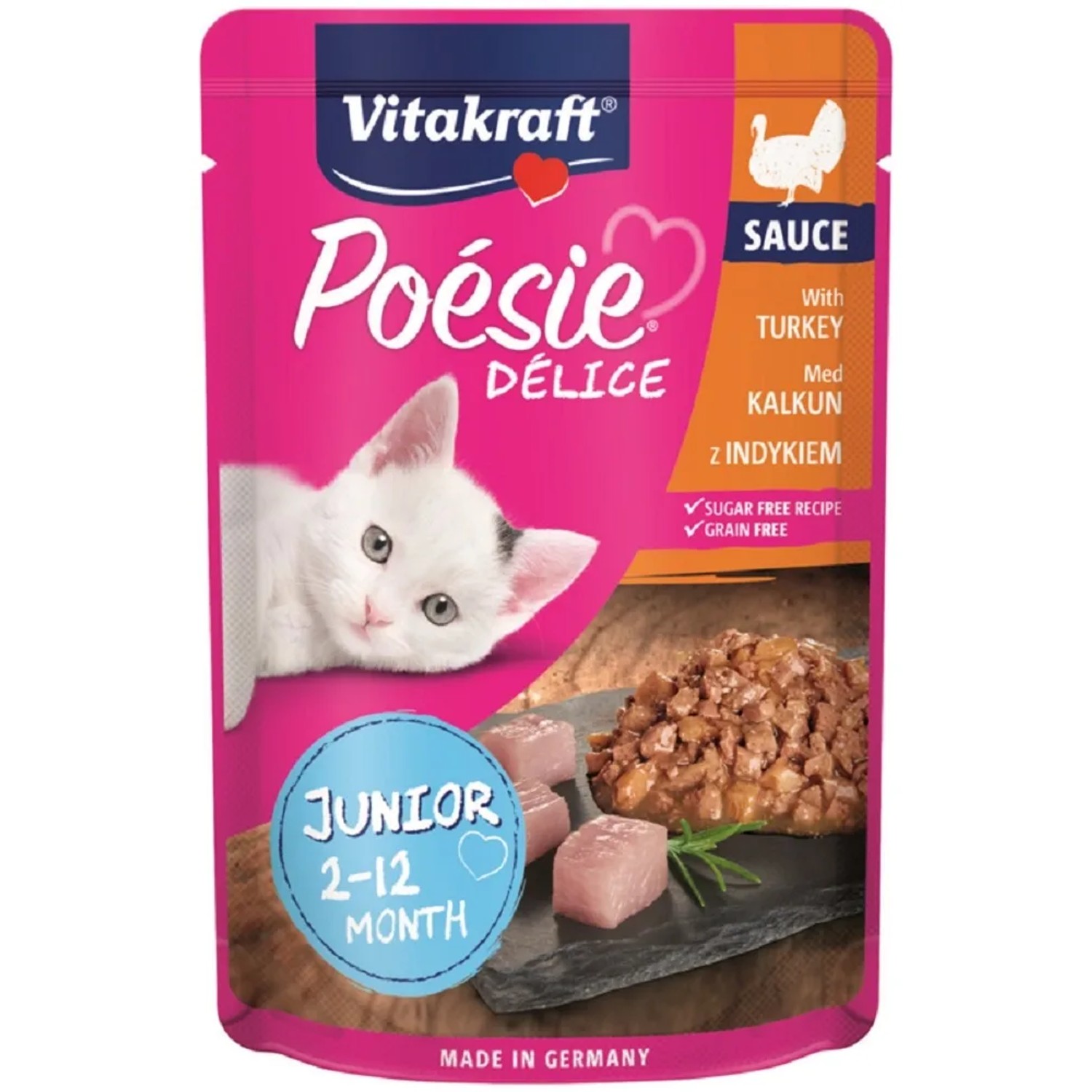 E-shop Vitakraft Kapsička pre mačky Poézia Délice Junior s morčacím 85 g