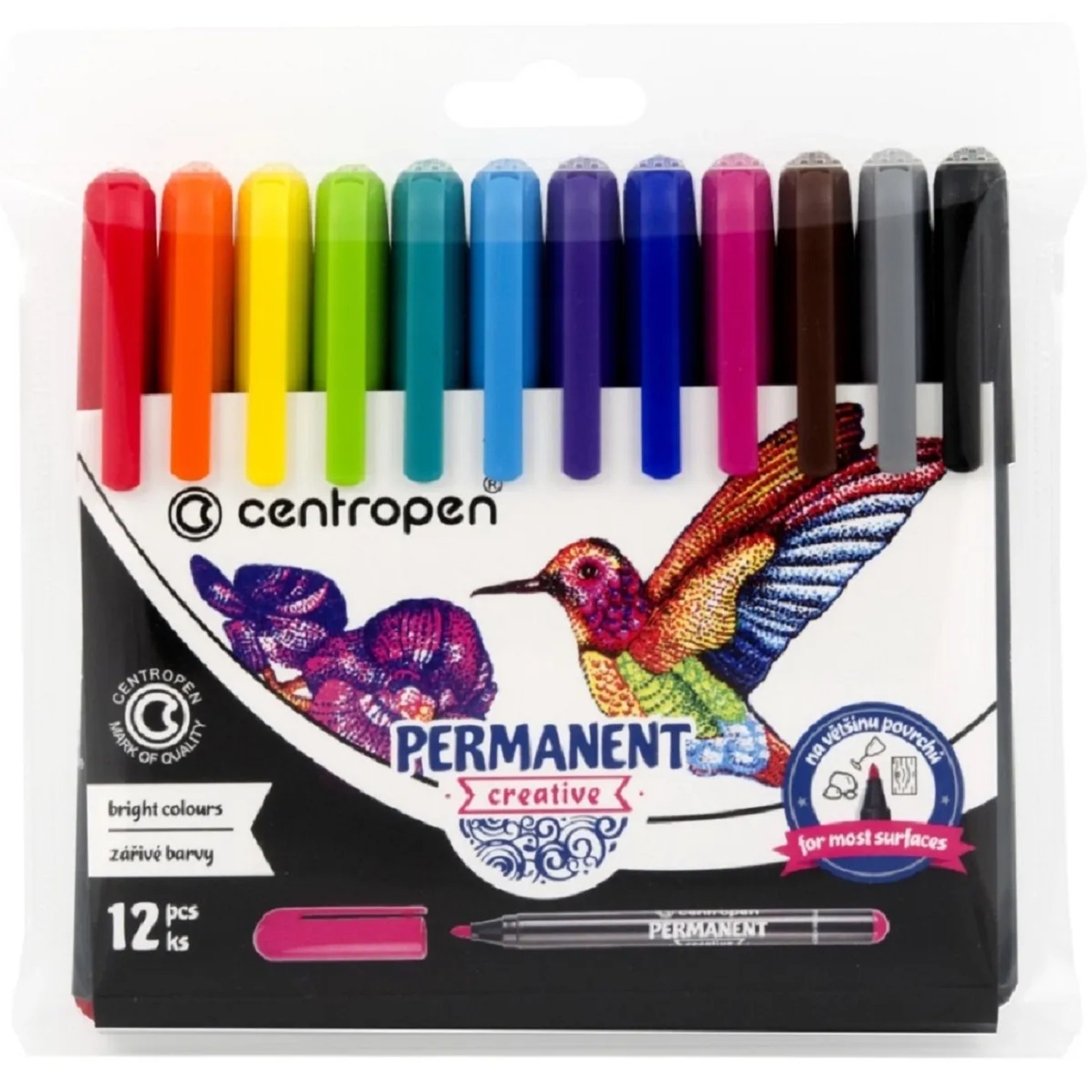 E-shop Popisovač Permanent Creative Centropen 12 farieb