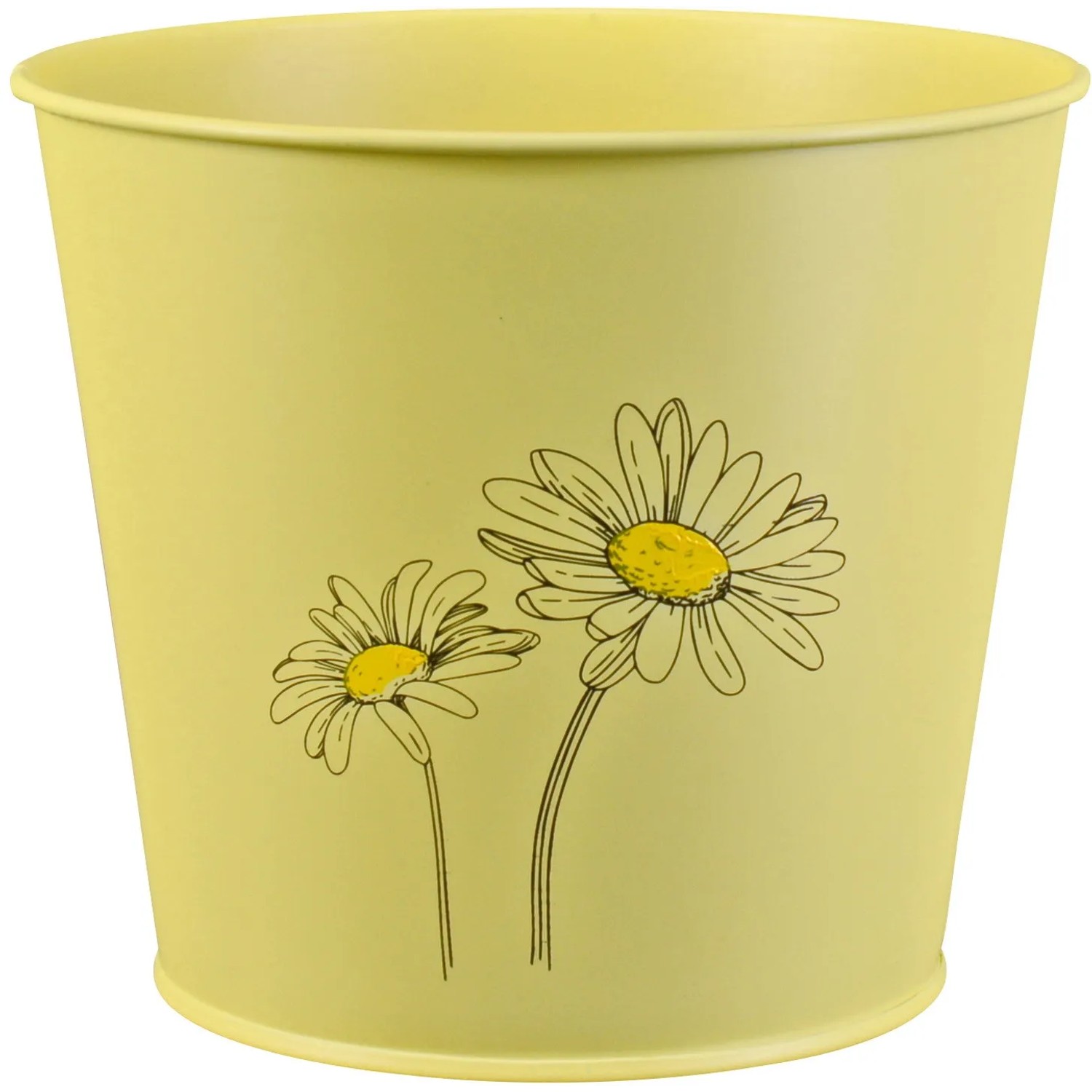 E-shop Kvetináč na bylinky lakované s potlačou, žlté, zinkový, 16 x 18,5 cm