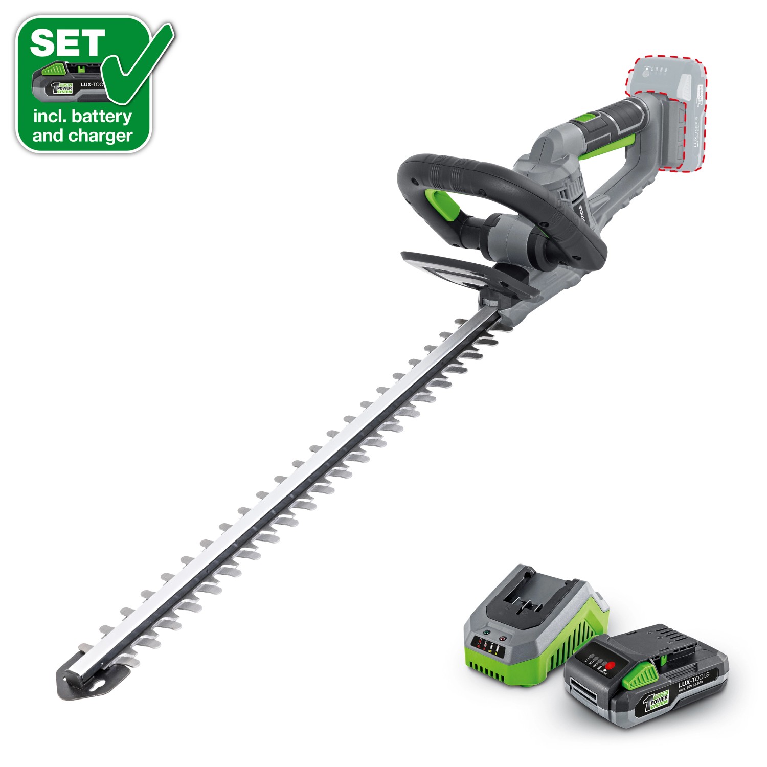 LUX-TOOLS 1 PowerSystem Aku nožnice na živý plot A-HS-20/52-24 Set ...