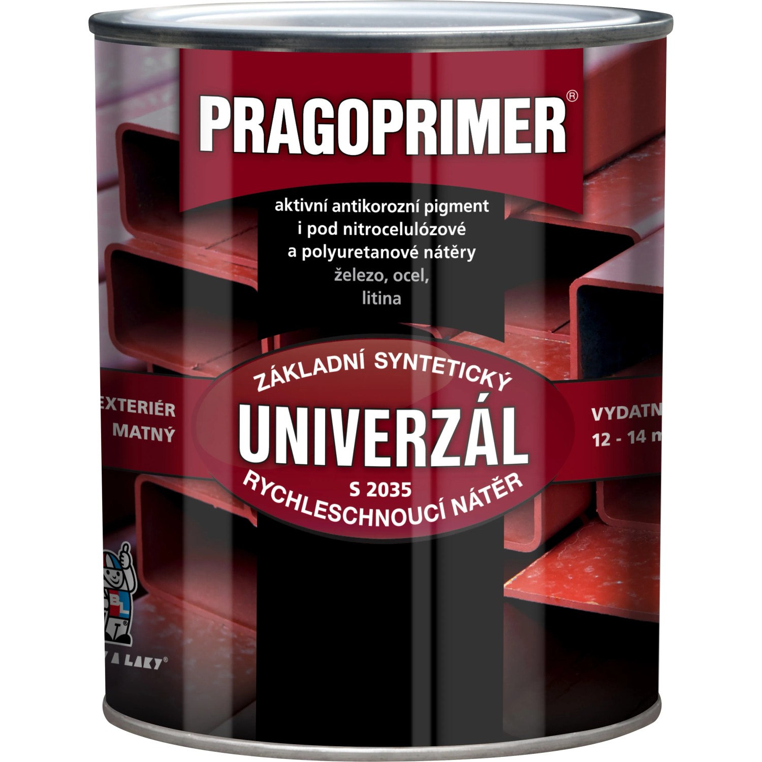 E-shop Pragoprimer Univerzál S2035 farba na kov 0110 sivá 600 ml