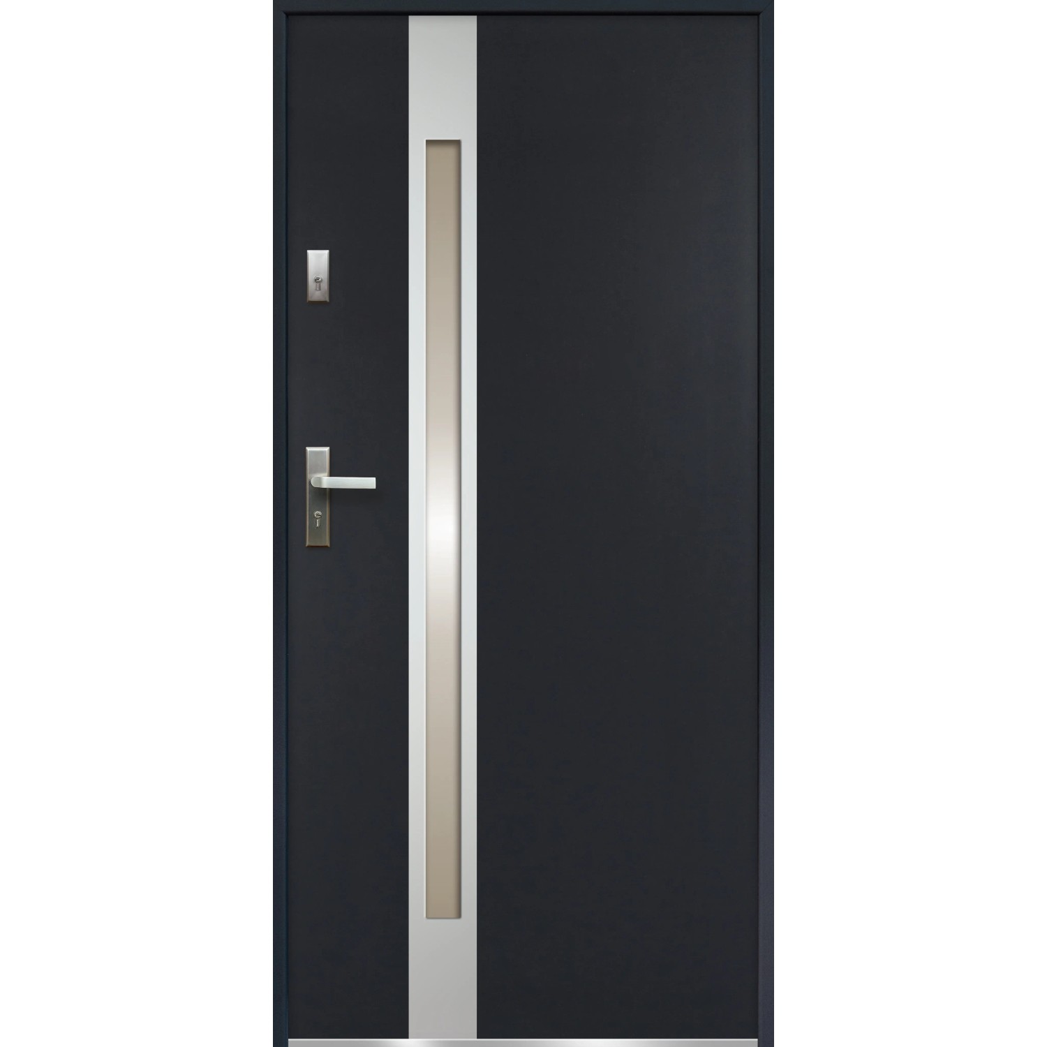 E-shop O.K. DOORS Oceľové vchodové dvere TEMIDAS INOX P55 antracitové 90 P