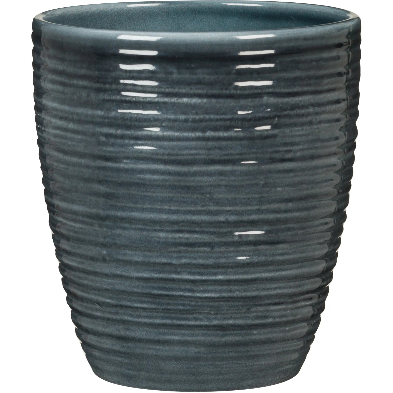 E-shop Scheurich Obal na orchideu 669, sklenený petrolejový, pr. 12,3 x 14 cm