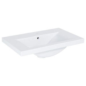 Rohové, biele umývadlo Roca Standard Cheese 60 cm pre WC pre hostí.
