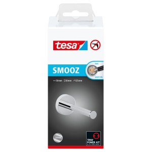 Tesa Smooz náhradný držiak toaletného papiera, chrómovaný, na montáž na stenu bez vŕtania.