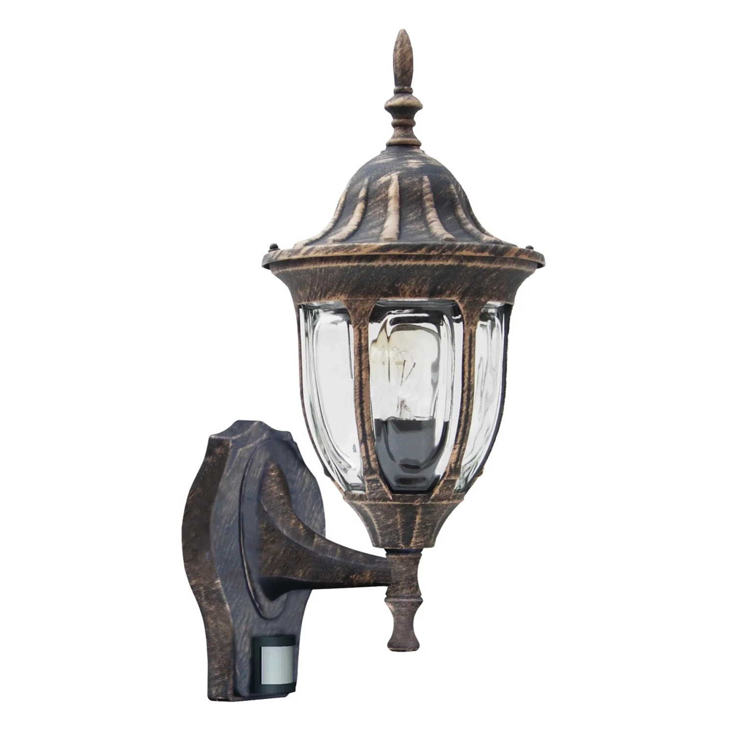 E-shop Rabalux Nástenná lampa Milano s pohybovým čidlom, IP43, 16,5 x 22 x 41 cm