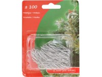 Koopman Háčiky na vianočné ozdoby strieborné, 100 ks