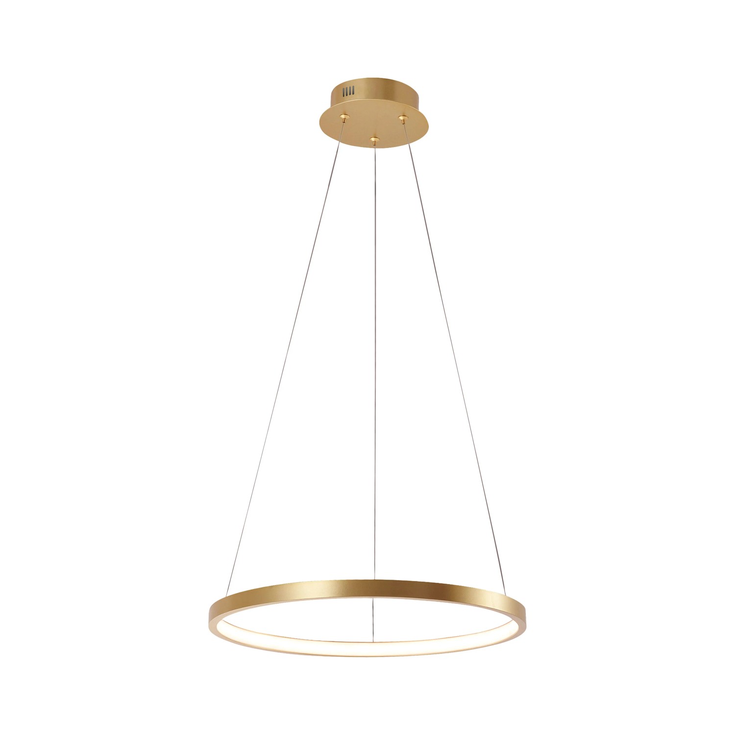 E-shop Just Light Závesné LED svietidlo Circle, 19W, 2450lm, zlatá, pr. 39 cm