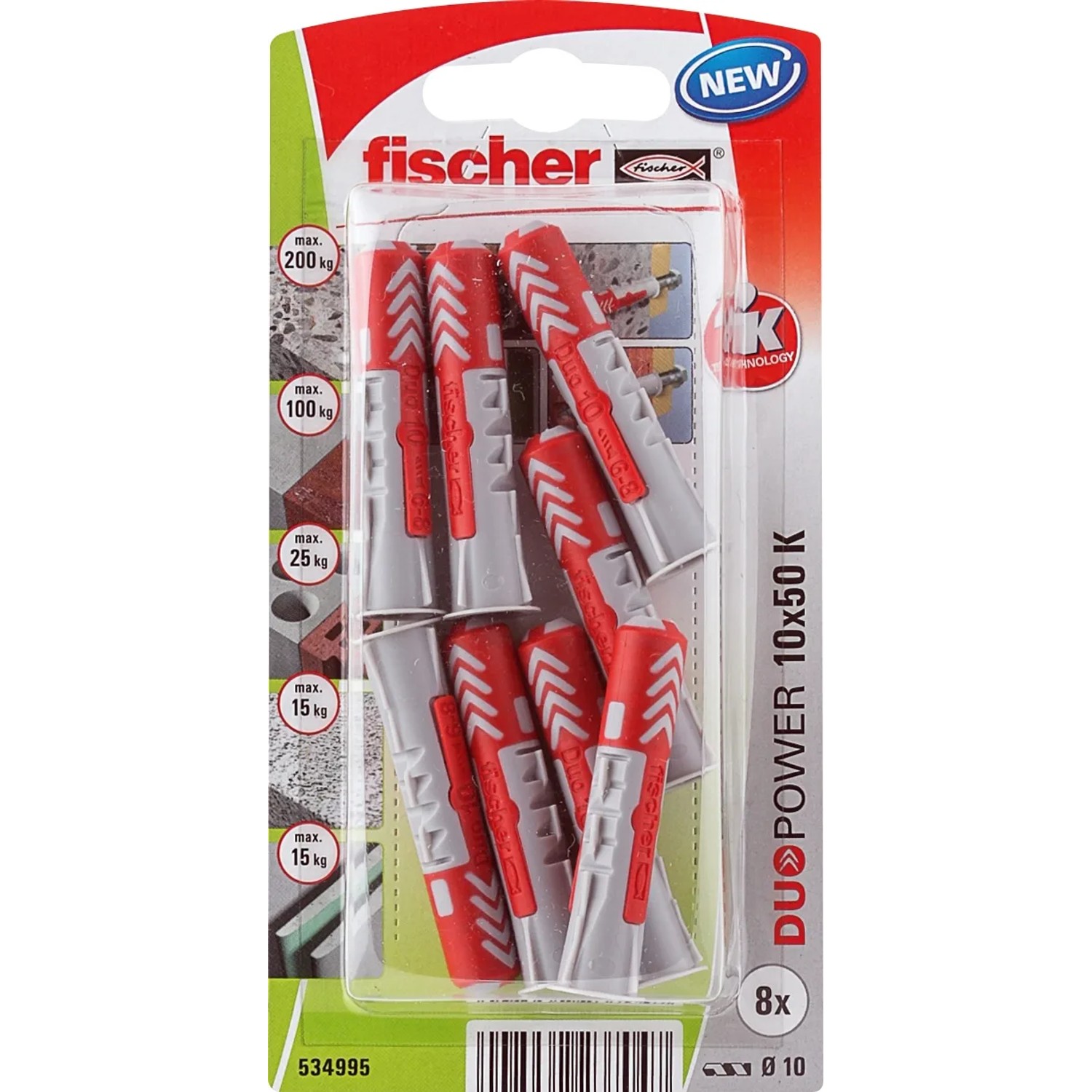 E-shop Fischer Hmoždinka DuoPower 10 x 50 K NV, 8 ks