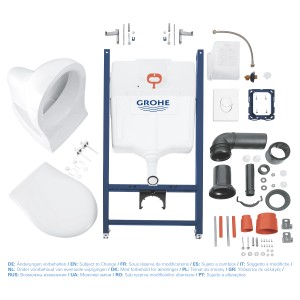 Kompletný WC set s nádržkou, WC misou a inštalačným príslušenstvom.
