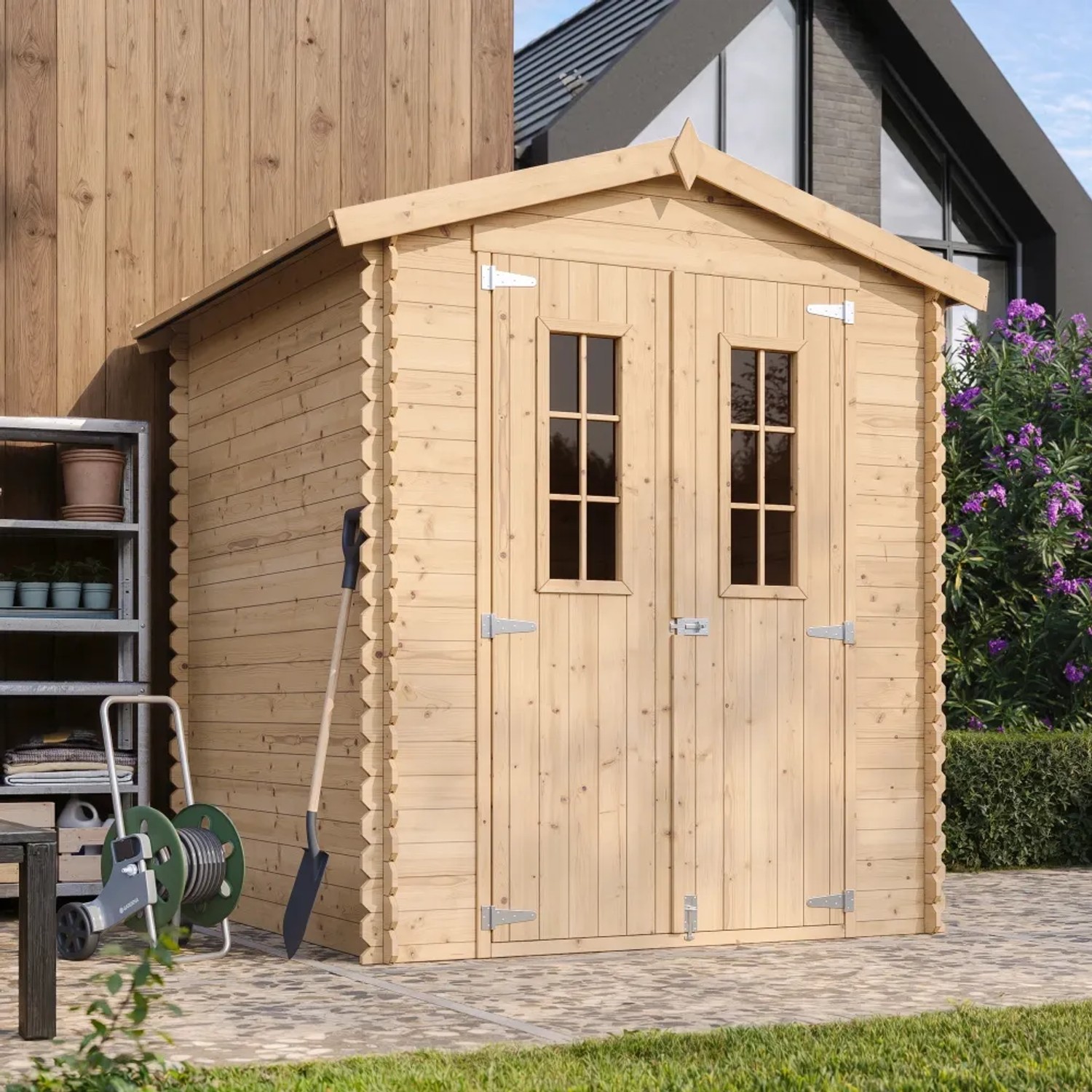 E-shop Timbela Drevený záhradný domček M320C bez podlahy, 180 x 180 cm