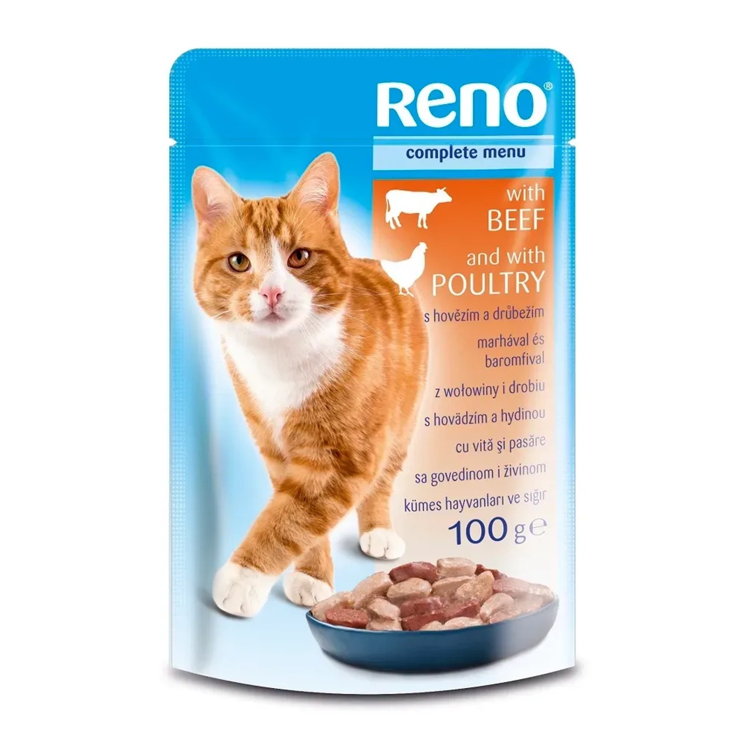 E-shop Reno Kapsička pre mačky s hovädzinou a hydinou 100 g