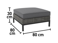 Lounge taburet Alridge, sivý, polyratan