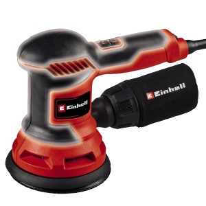 Excentrická brúska Einhell TC-RS 425 E, červeno-čierna brúska s prachovým vreckom.
