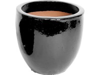 Mega Collections Kvetináč Glazed Egg Pot lesklá čierna pr. 22 x 21 cm Mega Collections Kvetináč Glazed Egg Pot lesklá čierna pr. 22 x 21 cm
