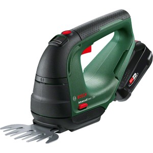 Akumulátorové nožnice na trávu a kríky Bosch AdvancedShear 18V-10 s akumulátorom a nabíjačkou.