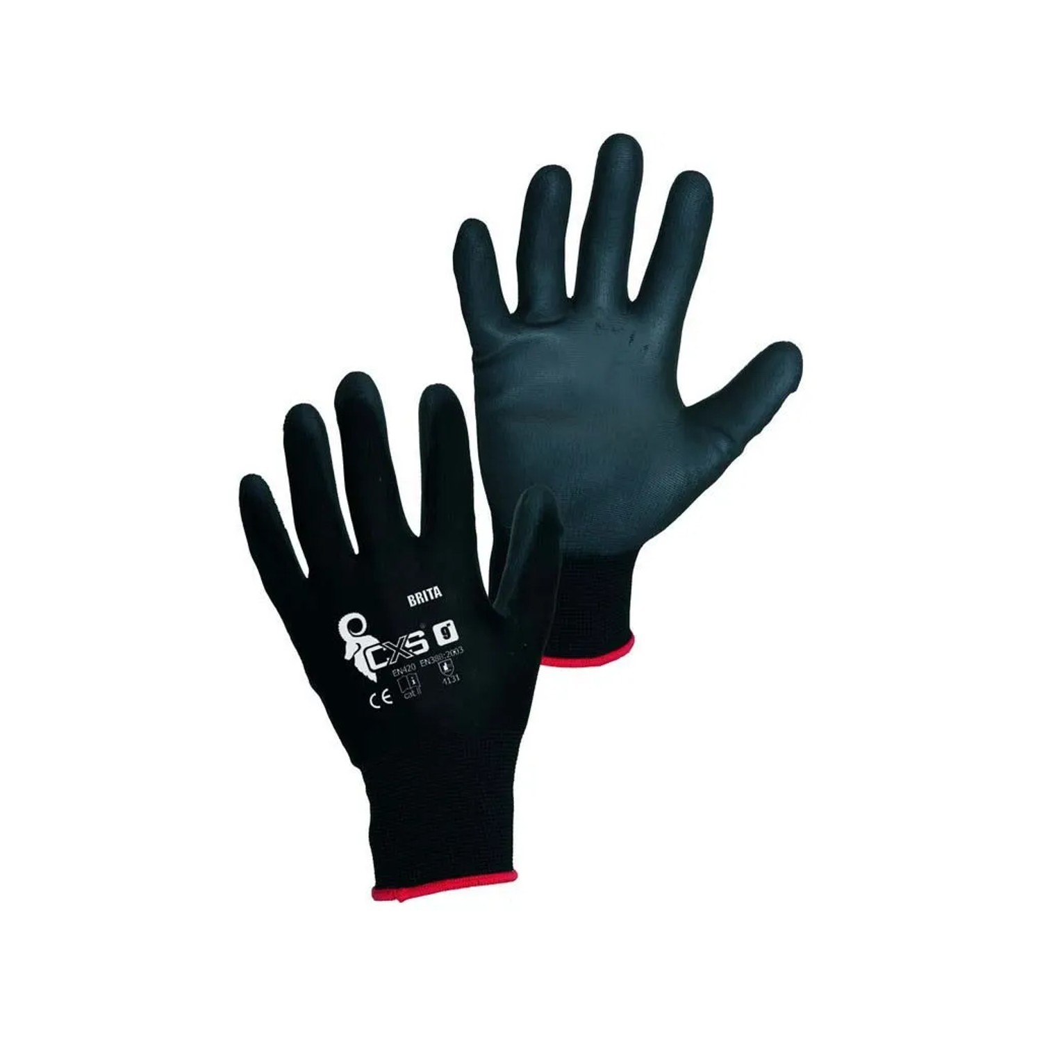 E-shop CXS Rukavice máčané v polyuretáne BRITA BLACK veľ.. 8
