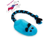 Pískacia potvorka pre psov - krysa, modrá, 18 x 9 cm