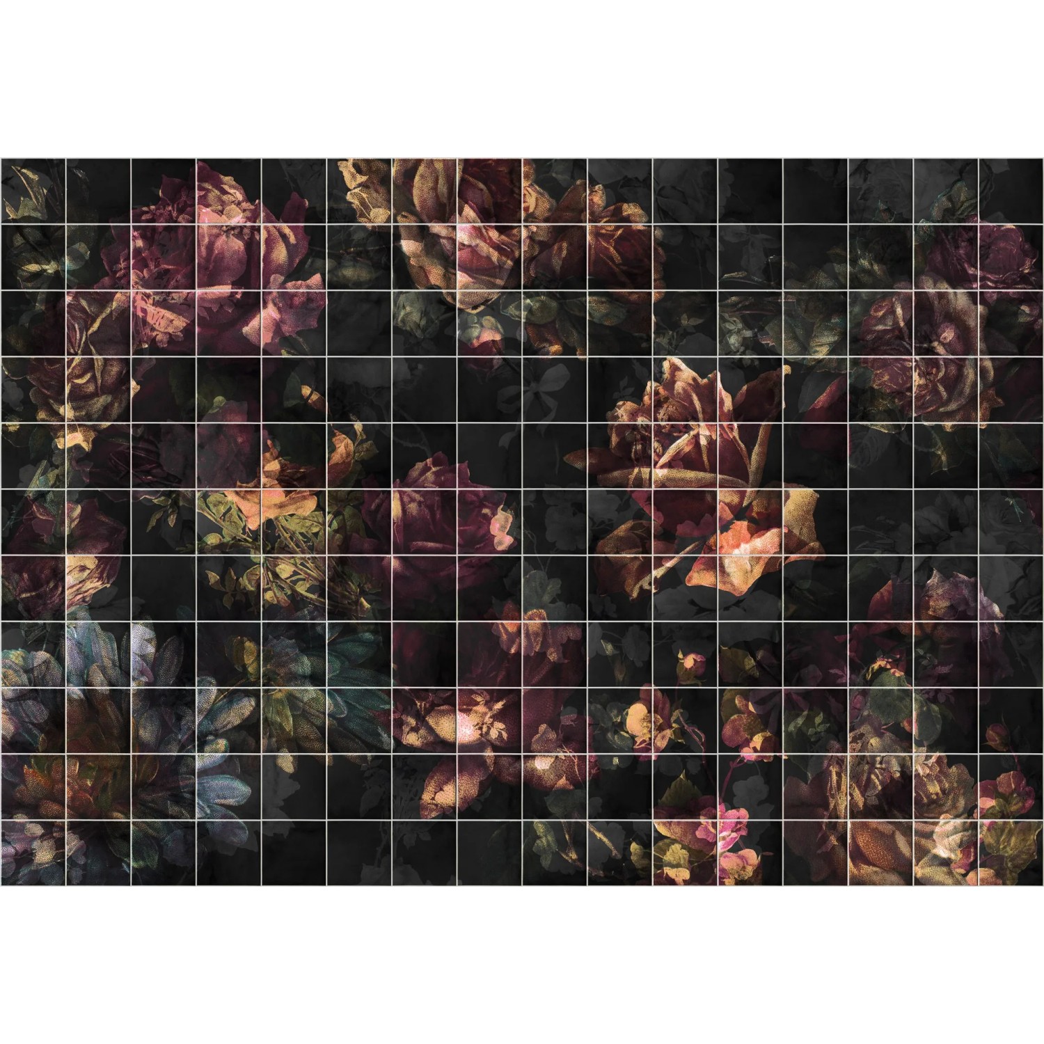 E-shop Komar Vliesová fototapeta Tiles Flowers 400 x 280 cm