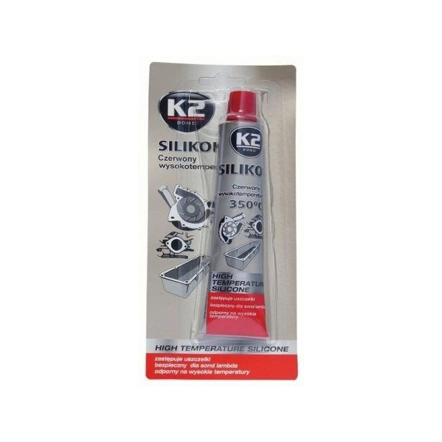 E-shop K2 Silikón pre utesnenie časti motora - červený 85g