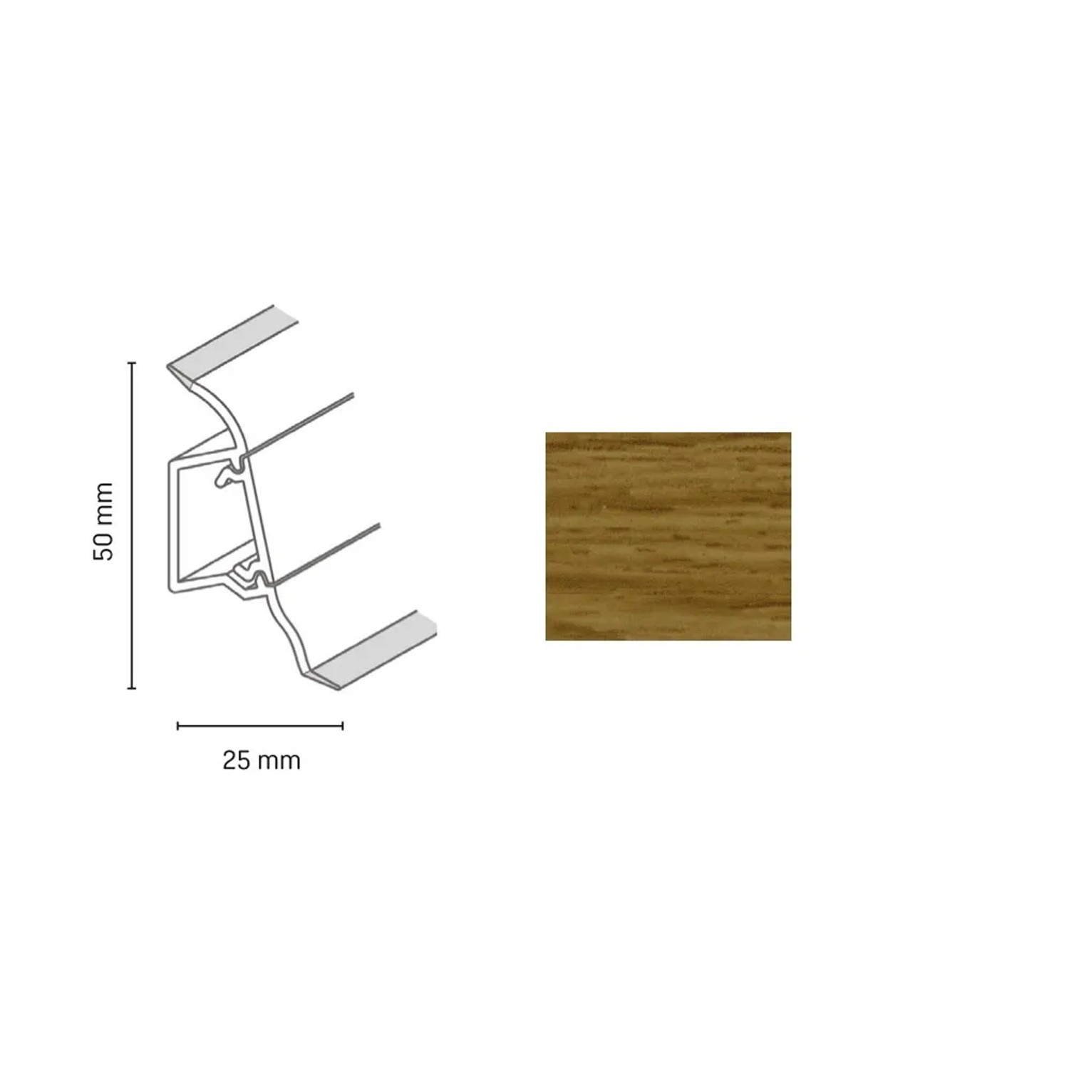 E-shop Döllken Profiles Lišta SLK 50 2111 dub montana 50 x 25 x 2500 mm