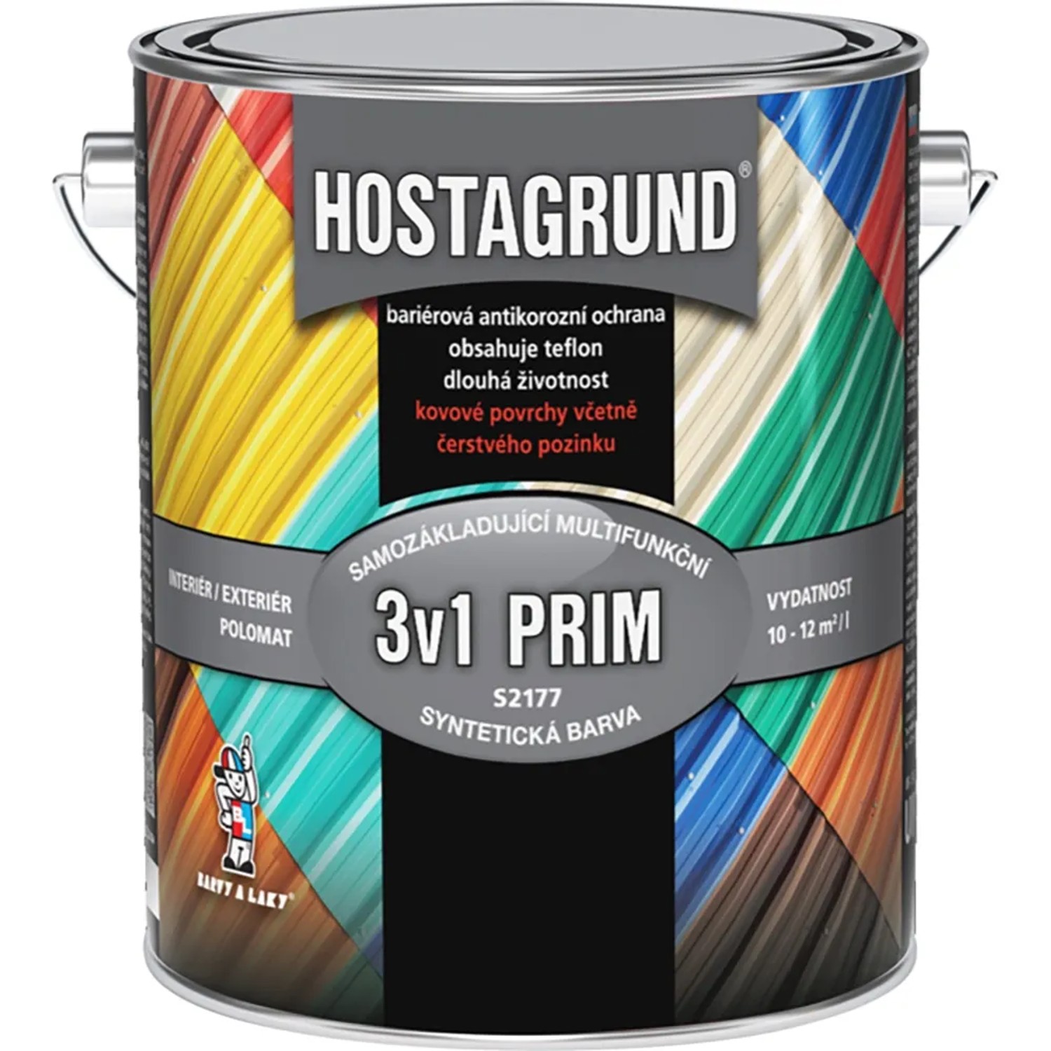 E-shop HOSTAGRUND Základná aj vrchná farba na kov 3v1 PRIM S2177 0280 hnedá tmavo 2,5 l