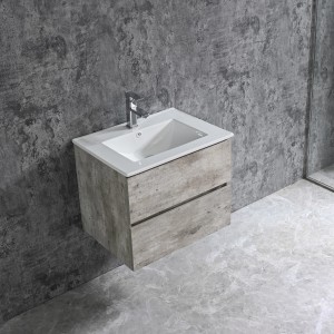 Sanotechnik Corbo skrinka pod umývadlo, 60 cm, matná sivá, s tichým zatváraním a dvomi zásuvkami.