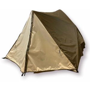 Multifunkčný stan Claptop 3v1 v khaki farbe, 210x210x125 cm. Kempingový stan s HUB mechanizmom.