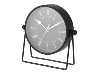 Koopman Stolové hodiny, čierna so zlatými ručičkami, 19,5 x 6,5 x 18,5 cm