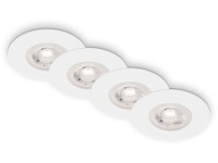 BRILO Vstavané LED svietidlo Kulana, 4,9 W, matné biele, 4 ks, pr. 9 x 2,5 cm