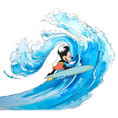 Komar Vliesová fototapeta Mickey Surfing 300 x 280 cm