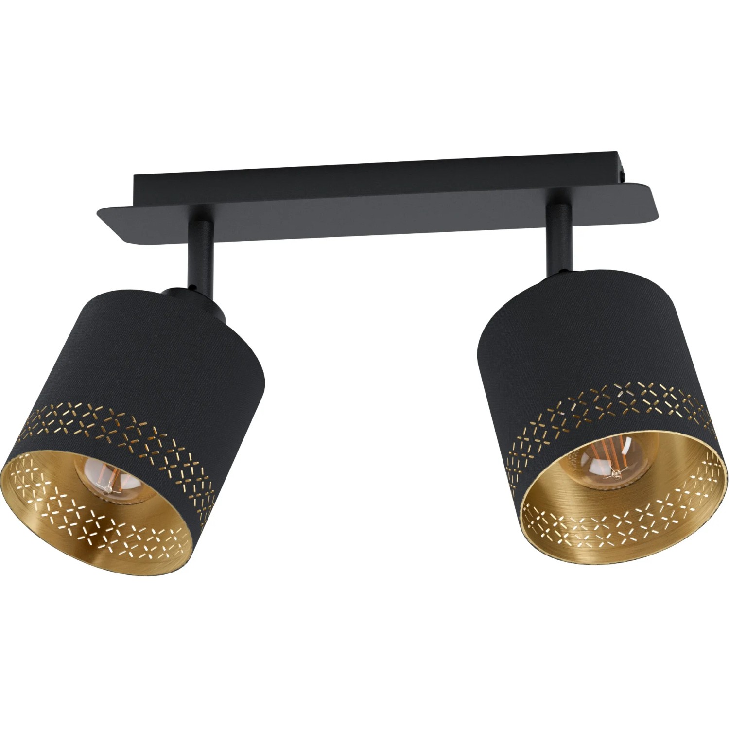 E-shop EGLO Bodové svietidlo ESTEPERRA čierne/zlaté pre 2 x E27 max. 28 W, 33,5 x 9 cm