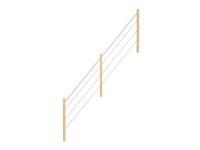StarWood Nerezové a drevené zábradlie biele/smrekové pravé 365 cm StarWood Nerezové a drevené zábradlie biele/smrekové pravé 365 cm