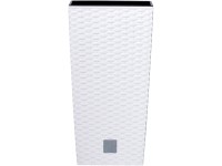 Prosperplast Vysoký kvetináč ratanový vzhľad 33 cm x 33 cm x 61 cm biely