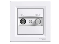Schneider Electric Zásuvka TV+SAT Asfora, priebežná, biela
