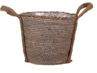 Kôš s ušami z morskej trávy a konopného vlákna vrátane PE sáčku 24 x 18 cm