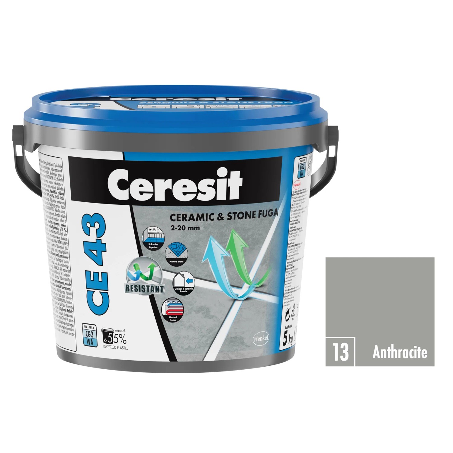 E-shop Ceresit Flexibilná škárovacia hmota CE 43 Grand Elit Anthracite,5 kg